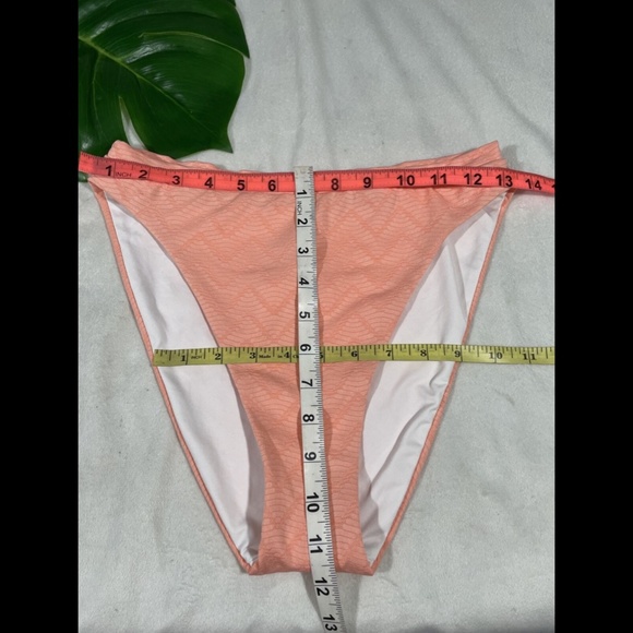 NEW Becca Chevron French Cut Bikini Bottoms in Salmon Pink [‎ Medium ] - Picture 5 of 12